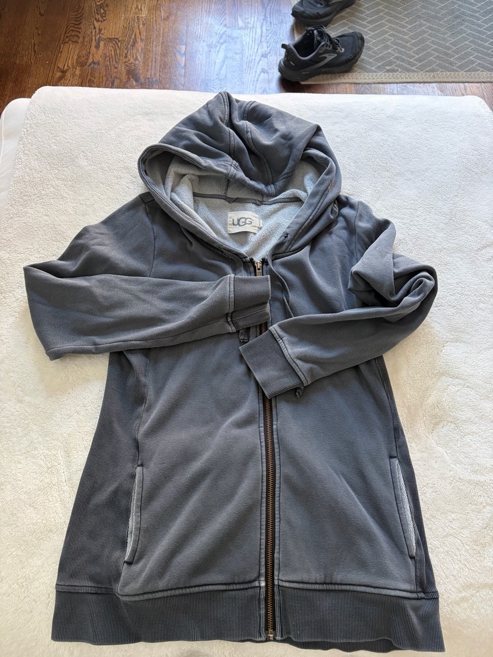 UGG vintage washed blue  Fleece-Lined Hooded Jacket